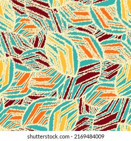 Seamless abstract pattern with the image of geometric broken lines and stripes
