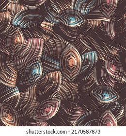 Seamless abstract pattern with the image of geometric elements and stripes
