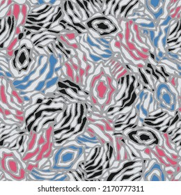 Seamless abstract pattern with the image of geometric elements and stripes
