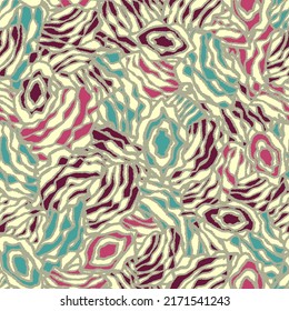 Seamless abstract pattern with the image of geometric elements and stripes
