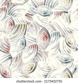 Seamless abstract pattern with the image of geometric elements and stripes
