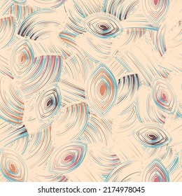 Seamless abstract pattern with the image of geometric elements and stripes
