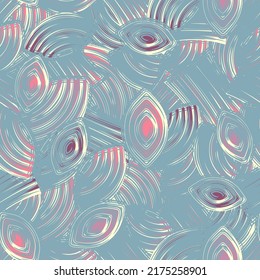 Seamless abstract pattern with the image of geometric elements and stripes
