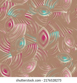 Seamless abstract pattern with the image of geometric elements and stripes
