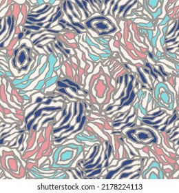 Seamless abstract pattern with the image of geometric elements and stripes
