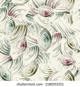 Seamless abstract pattern with the image of geometric elements and stripes
