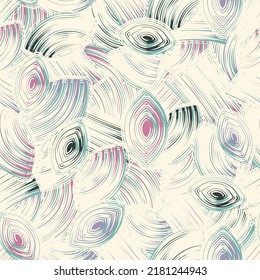 Seamless abstract pattern with the image of geometric elements and stripes
