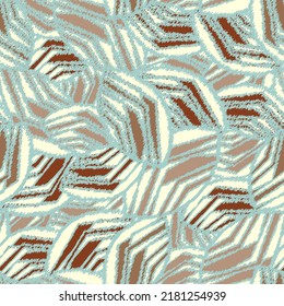 Seamless abstract pattern with the image of geometric broken lines and stripes
