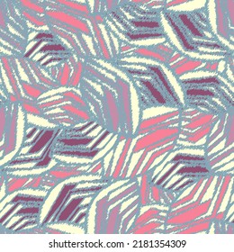 Seamless abstract pattern with the image of geometric broken lines and stripes

