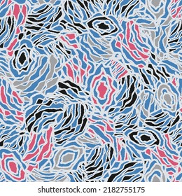 Seamless abstract pattern with the image of geometric elements and stripes