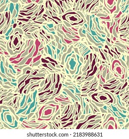 Seamless abstract pattern with the image of geometric elements and stripes
