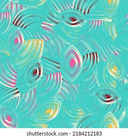 Seamless abstract pattern with the image of geometric elements and stripes
