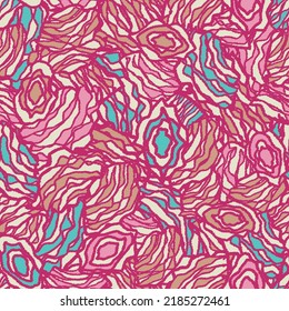 Seamless abstract pattern with the image of geometric elements and stripes
