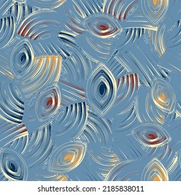 Seamless abstract pattern with the image of geometric elements and stripes
