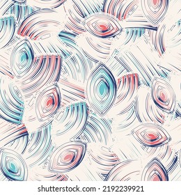 Seamless abstract pattern with the image of geometric elements and stripes
