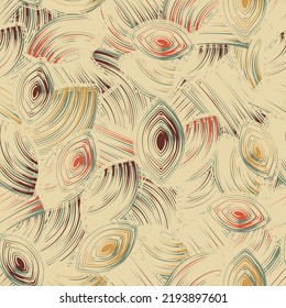 Seamless abstract pattern with the image of geometric elements and stripes
