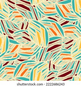 Seamless abstract pattern with the image of geometric broken lines and stripes
