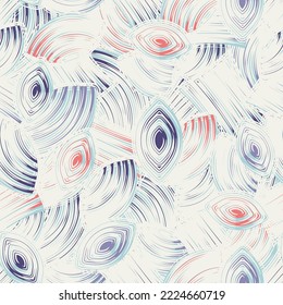 Seamless abstract pattern with the image of geometric elements and stripes
