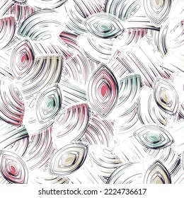 Seamless abstract pattern with the image of geometric elements and stripes
