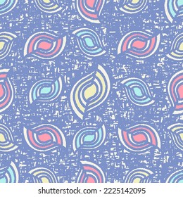 Seamless abstract pattern with the image of geometric shapes and messy lines
