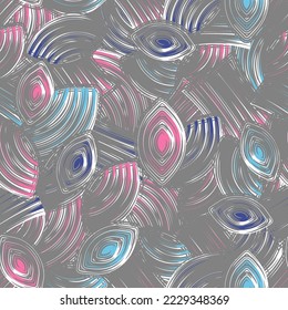 Seamless abstract pattern with the image of geometric elements and stripes
