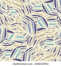 Seamless abstract pattern with the image of geometric broken lines and stripes
