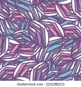 Seamless abstract pattern with the image of geometric broken lines and stripes
