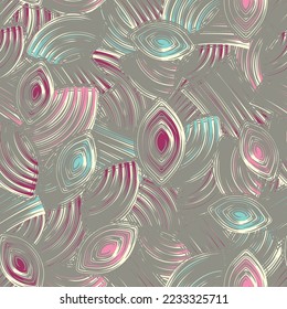 Seamless abstract pattern with the image of geometric elements and stripes
