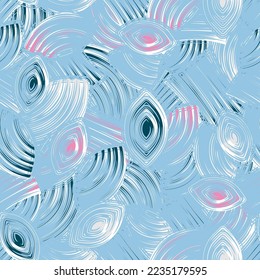 Seamless abstract pattern with the image of geometric elements and stripes
