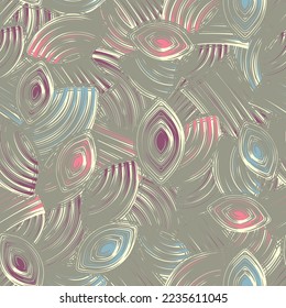 Seamless abstract pattern with the image of geometric elements and stripes
