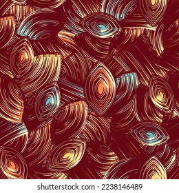 Seamless abstract pattern with the image of geometric elements and stripes
