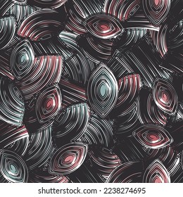 Seamless abstract pattern with the image of geometric elements and stripes
