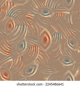 Seamless abstract pattern with the image of geometric elements and stripes
