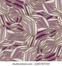 Seamless abstract pattern with the image of geometric broken lines and stripes
