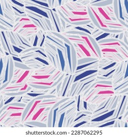 Seamless abstract pattern with the image of geometric broken lines and stripes
