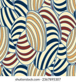 Seamless abstract pattern with the image of geometric elements and stripes
