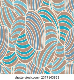 Seamless abstract pattern with the image of geometric elements and stripes
