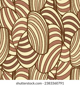 Seamless abstract pattern with the image of geometric elements and stripes
