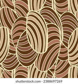 Seamless abstract pattern with the image of geometric elements and stripes