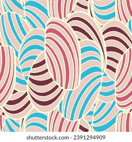 Seamless abstract pattern with the image of geometric elements and stripes
