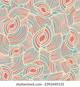 Seamless abstract pattern with the image of geometric elements and stripes
