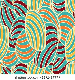 Seamless abstract pattern with the image of geometric elements and stripes
