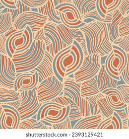 Seamless abstract pattern with the image of geometric elements and stripes
