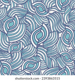 Seamless abstract pattern with the image of geometric elements and stripes

