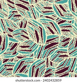 Seamless abstract pattern with the image of geometric broken lines and stripes
