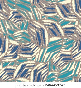 Seamless abstract pattern with the image of geometric broken lines and stripes
