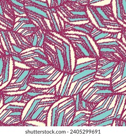 Seamless abstract pattern with the image of geometric broken lines and stripes
