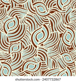 Seamless abstract pattern with the image of geometric elements and stripes
