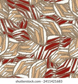 Seamless abstract pattern with the image of geometric broken lines and stripes
