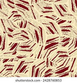 Seamless abstract pattern with the image of geometric broken lines and stripes
